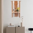 thumbnail image 4 of Estante colgante de pared de tapiz, tejidos de macramé bohemio, decoración de estante flotante, borla, decoración para gar naranja Baoblaze Estante de pared tapiz, 4 of 8