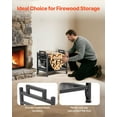 thumbnail image 4 of VEVOR Indoor Firewood Rack, 1.5 ft Curved Log Holder with Canvas Carrier,40lb Weight Capacity Wood Storage Stand,Powder-Coated Steel Firewood Holder, HeavyDuty Wood Pile Stacker Rack for Fireplace, 4 of 9
