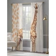 thumbnail image 3 of Sheer Curtains 84 inches Long 2 Panels Set Vintage Watercolor Light Filtering Sheer Drapes Rod Pocket Window Curtains for Living Room/Bedroom, Giraffe Texture Brown, 3 of 8