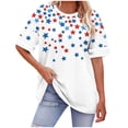 thumbnail image 2 of NSLGXD Plus Size 250th Anniversary Usa Shirt Women Round Neck Short Sleeve Oversized Tshirts Loose Fit Patriotic Tunic Tops S-5XL, 2 of 7