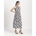 thumbnail image 2 of Moomaya Womens Printed Smocked Dress, Halter Neck Sleeveless Midi Gown, 2 of 9