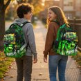 thumbnail image 3 of FUIALDOLG Garbage Truck Graffiti Print Casual Daypack with Water Resistant Lightweight School Bag, Adjustable Shoulder Strap 17 Inch Bookbag for Camping Middle School High School, 3 of 9