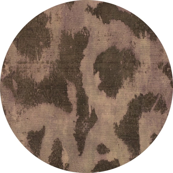 Ahgly Company Indoor Round Abstract Brown Modern Area Rugs, 5' Round