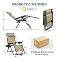 thumbnail image 5 of Lacoo Zero Gravity Chair Patio Outdoor Foldable Lawn Lounge Chair Reclining Chair with Adjustable Pillow Pack of 2, Beige, 5 of 9