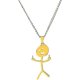 thumbnail image 1 of Funny Doodle Necklace Personalized Stainless Steel Smiley Middle Finger Pendant Necklace Jewelry Gift, 1 of 5