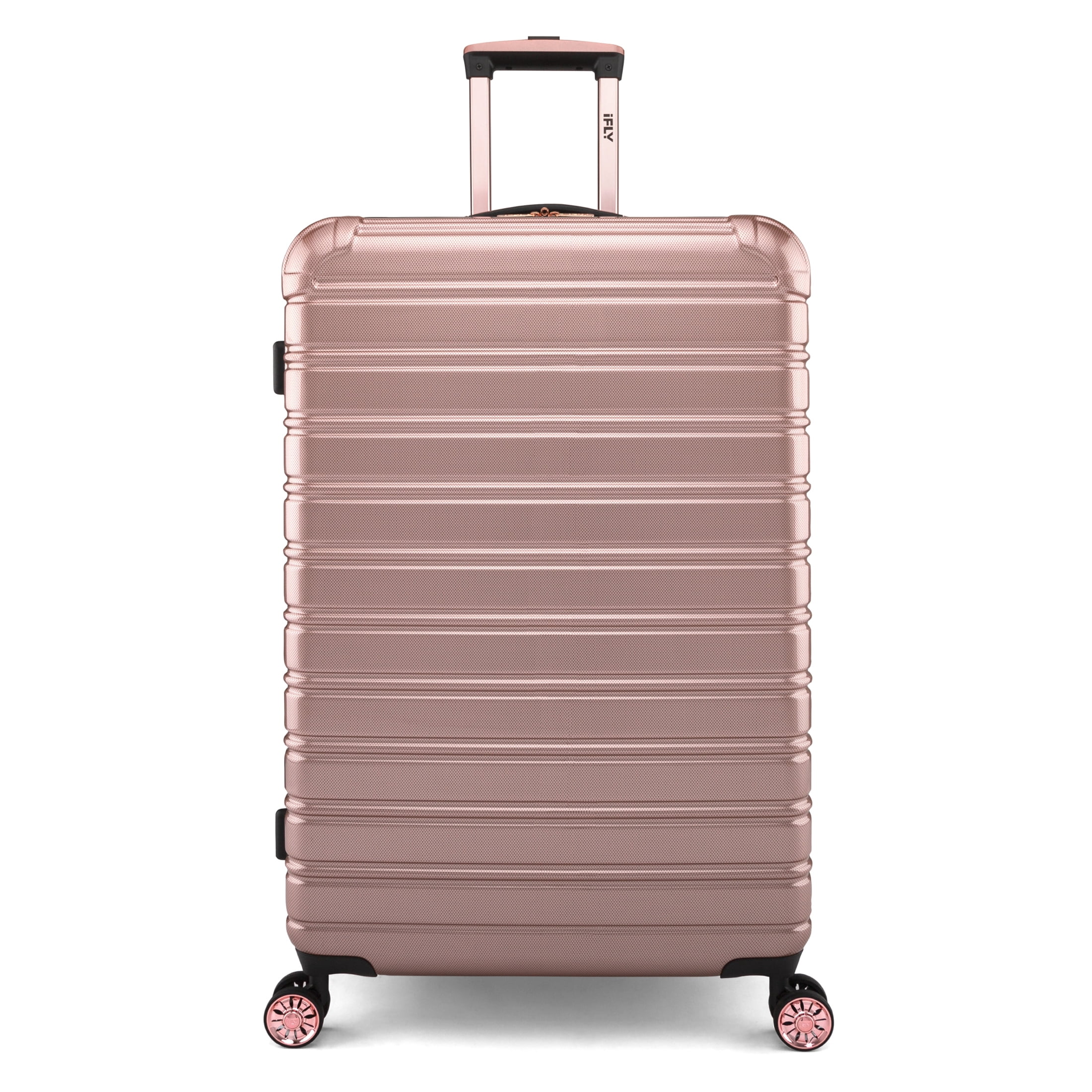 iFLY Hard Sided Fibertech 28" Checked Luggage, Rose Gold Luggage