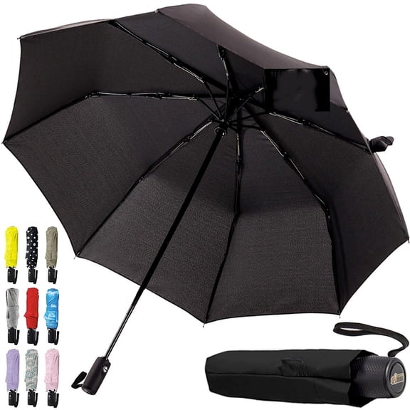 Strong Windproof Stick Compact Umbrella for Rain,One-Click Automatic Open and Close,Durable Quick Dry Waterproof Material,Lightweight and Portable,Travel Size Fits Backpack