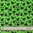 thumbnail image 4 of Halloween Creepy Black Cats on Green 100% Cotton Fabric, 4 of 4