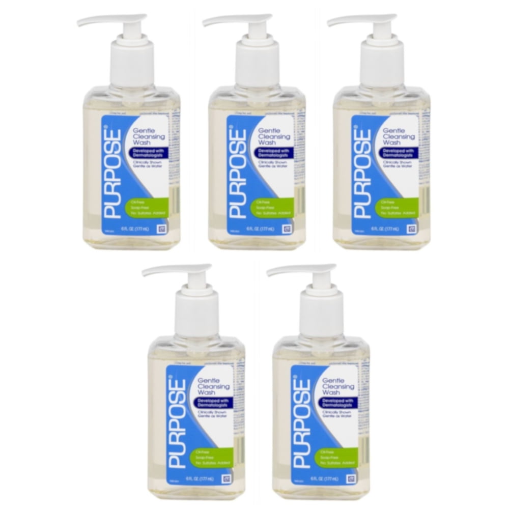 5 Pack Purpose Gentle Cleansing Face Wash 6 oz