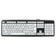 thumbnail image 4 of Teclado negro de baja visión, teclado para personas mayores con cable USB y teclas blancas con letras grandes, color negro, 4 of 8
