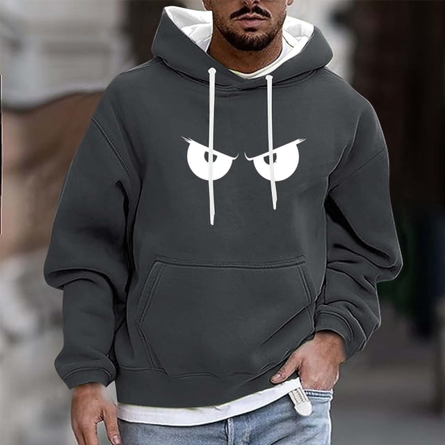 Handshe Chandail à Capuche pour Hommes, Mode Décontractée Imprimé Graphique Chandail à Manches Longues, Cordon de Serrage Réglable Mode Urbaine Tenue Décontractée Extérieure pour Hommes, Grande Taille