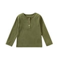 thumbnail image 1 of MeetoTime Boys Girls Cotton T-Shirts Long Sleeve Button Pullover Soft Basic Crew Neck Tops, 1 of 5