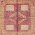 thumbnail image 1 of Ahgly Company Machine Washable Indoor Square Abstract Brown Sand Brown Area Rugs, 3' Square, 1 of 7