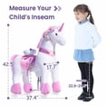 thumbnail image 6 of PonyCycle Kid-Powered Unicorn Ride-On Toy, No Battery, Smooth Wheels, Ages 7+, Pink, Ux502, 6 of 11