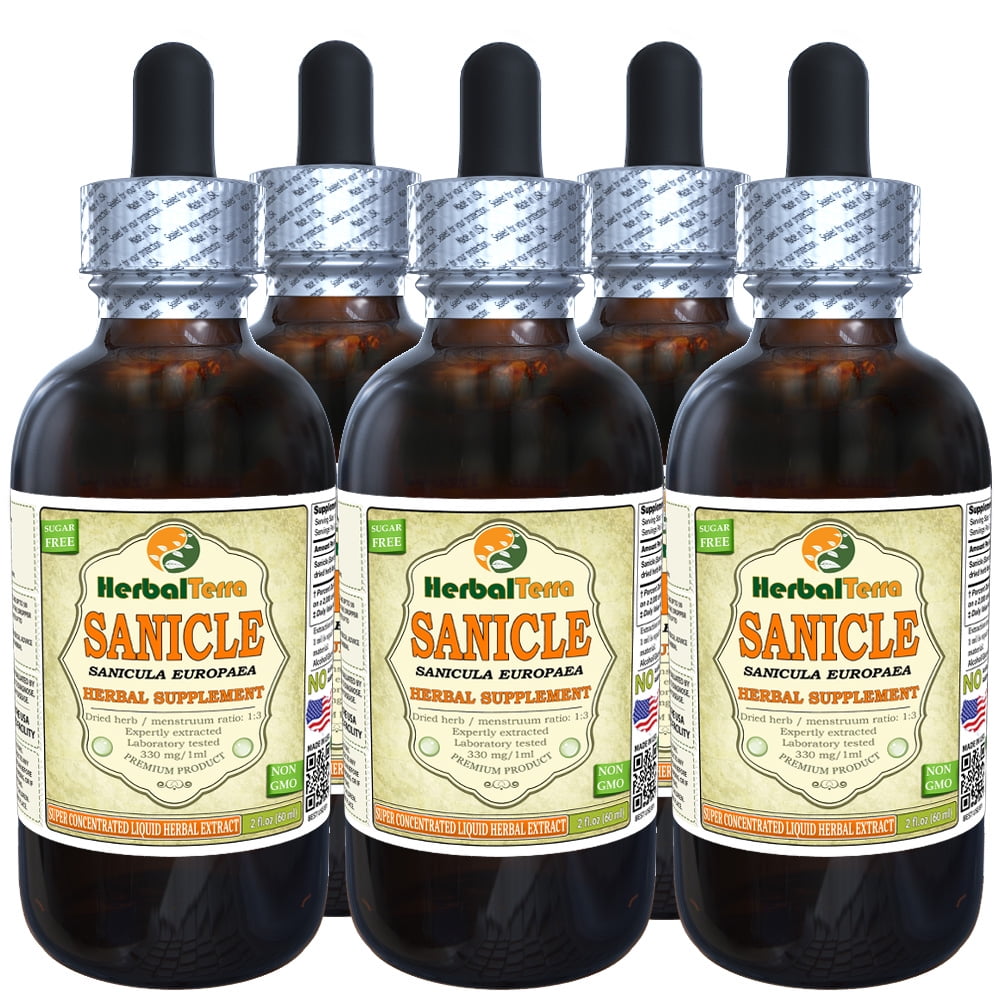 Sanicle (Sanicula Europaea) Tincture, Dried Herb Liquid Extract (Herbal Terra, USA) 5x2 oz