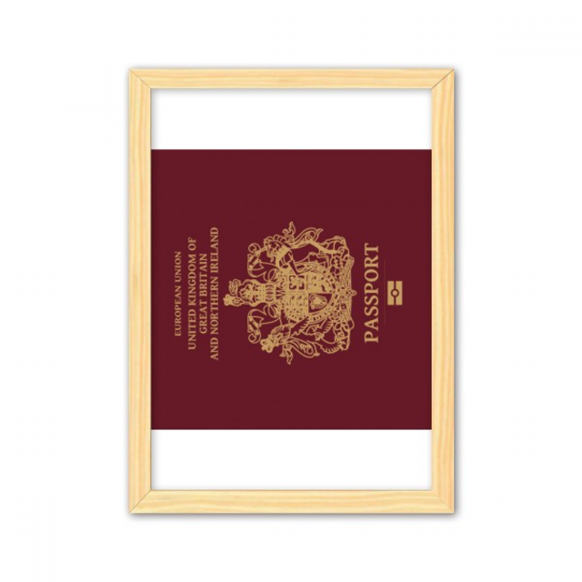 País turístico British bandera unica Memorial Cuadro de madera decorativa marco de casa A4