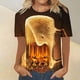 thumbnail image 2 of Tops Cortos para Mujeres, Oktoberfest Casual Impreso Cuello Redondo Manga Corta Camiseta Top Hecho de Poliéster para la Primavera Verano Uso Diario, Camisetas Casuales de Mujer, 2 of 5