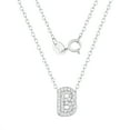 thumbnail image 5 of Brilliance Fine Jewelry Women's Simulated Diamond Initial Necklace in Sterling Silver, 5 of 5