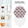 thumbnail image 6 of Picia Dachshund Dog Puppy Printed Leather Coasters for Drinks, 4" Drink Coasters Set of 4 for Tabletop Protection, Handmade Luxurious Home Décor and Housewarming Gift -Hexagon, 6 of 6