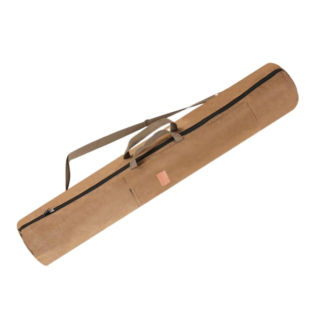 Bolsa de lona para caña de pescar de 140 cm con asas, plegable y ajustable para el hombro. Caqui
