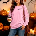 thumbnail image 6 of Frostluinai Crewneck Sweatshirts for Kids Girls Halloween Pullover Casual Long Sleeve Spooky Season Print Sweat Shirts 5-15 Years, 6 of 10