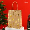 thumbnail image 2 of Christmas Snowflake Tote Gift Bag – 12pcs Kraft Paper Holiday Packaging, Reusable Gift Bags for Party, Home & Gift Wrapping, 2 of 5