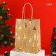 thumbnail image 1 of Decoraciones navideñas, adornos navideños, bolsas de tela con copos de nieve navideños, bolsas de regalo para acompañar el árbol de Navidad, bolsas de embalaje de papel kraft con fondo plano para fies, 1 of 6