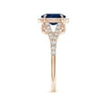 thumbnail image 3 of Angara Natural 1.55 Ct. Blue Sapphire with Diamond Halo Ring in 14K Rose Gold for Women (Ring Size: 3), 3 of 10