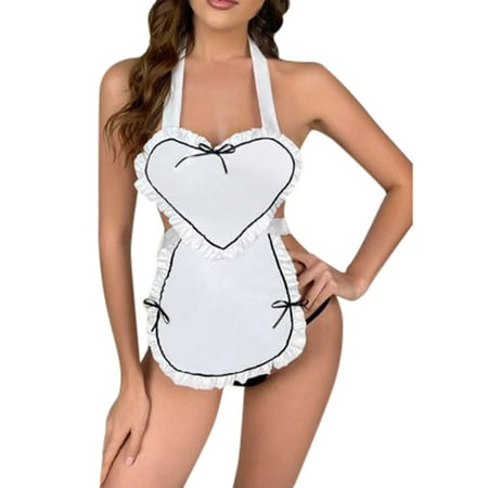 

WANYNG Women Dress Uniform Play Cute Lingerie Maid Servant Vintage Bra plus Size Lingerie Fishnet for Women