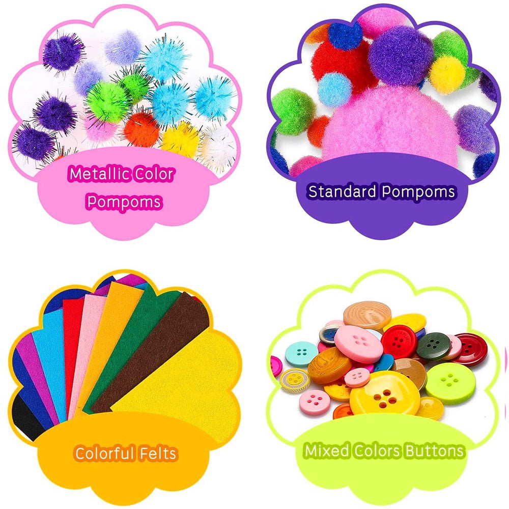 Lubibi Kit Bricolage Enfant Complet DIY | Loisirs Créatifs 3-12 Ans | Cure-Pipes, Pompons, Yeux Gluants, Plumes, Paillettes & Plus | Idée Cadeau Fille Garçon