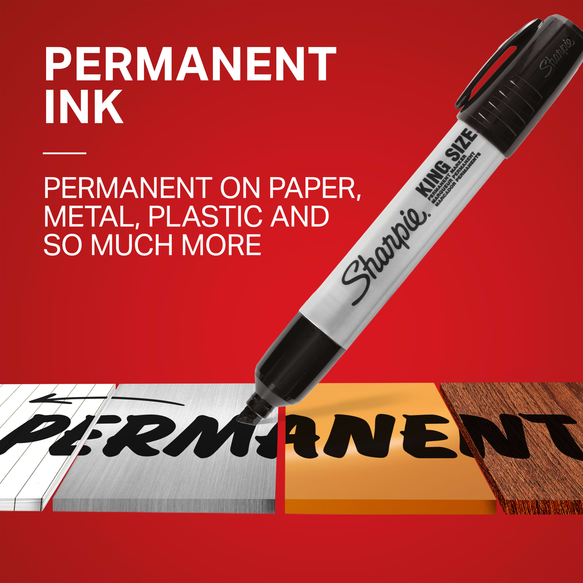 Marcadores permanentes Sharpie King Size | Punta biselada grande, ideal para carteles, negro, 12 piezas 2