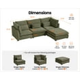 thumbnail image 6 of CHIC HOUSE Oversized Modular Sofa,Extra Deep Cloud Corduroy Sectional Couch with Ottoman Chaise,FSC Certified Fluffy Chenille 4 Seat L-Shaped Sofa for Living Room,Villa, 6 of 9