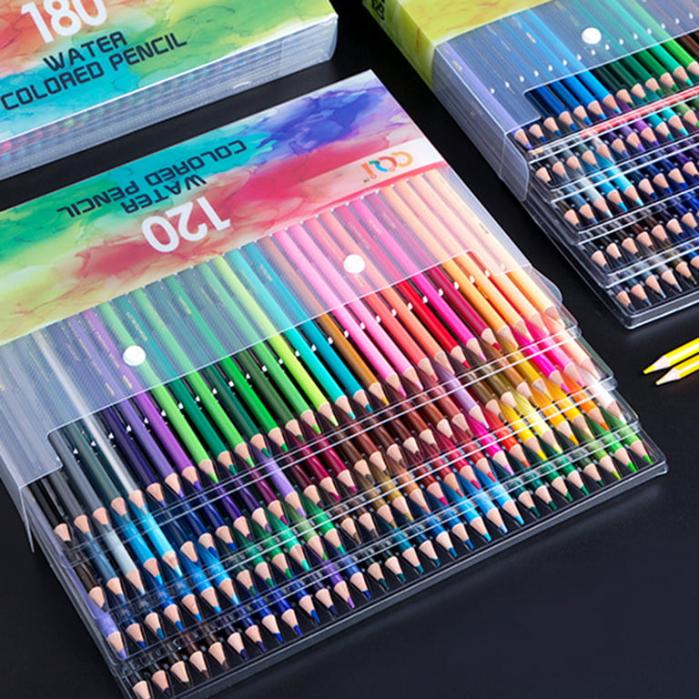 Walmeck 120150180210 Professional Artist Watercolor Pencils Set Water-Soluble Colored Pencils for School Students Adults Color Pencils Art Supplies
