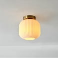 thumbnail image 5 of Globe Electric 1-Light Modern Matte Brass Ceiling Light with Frosted Ribbed Glass Shade, 91005782, 5 of 9