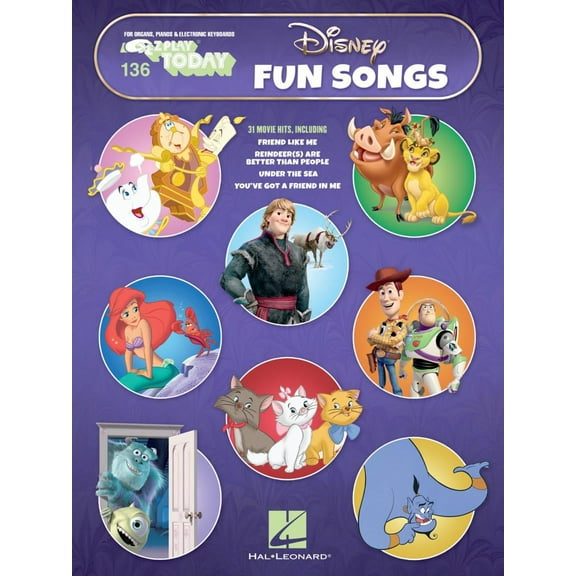 Hal Leonard Disney Fun Songs E-Z Play Today Volume 136 Songbook