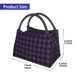 thumbnail image 2 of Easygdp Purple Black Plaid Bolsa de Almuerzo Insulada Reutilizable, Bolsa de Mano y Bandolera para Oficina, Trabajo, Viajes, 2 of 6