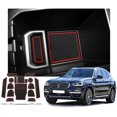 thumbnail image 1 of 2018 X3 G01 Accessoire de Voiture Tapis de Porte Intérieur Tapis de Tasse Organisateur de Console Centrale Boîte de Rangement (Tapis à Fente Rouges), 1 of 6