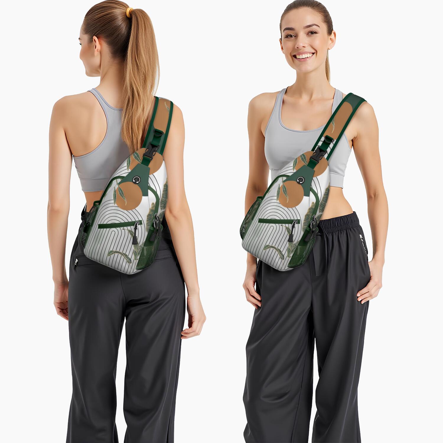 Earthy Aesthetic Crossbody Bag Lightweight Chest Backpack for Commuting Rustic & Travel-Ready