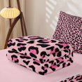 thumbnail image 5 of Erosebridal Pink Leopard Print Zipper Queen Comforter Set with Fitted Sheet and 2 Pillowcases,Wild Animals Cheetah Pattern Zipper Bedding Set For Girls,Pink Reversible,4pcs, 5 of 7