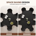 thumbnail image 6 of Hawsaiy Extendable Round to Oval Dining Table Set for 4, Space-Saving Wooden Table with Hidden Storage, Expandable Dining Table with Faux Leather Chairs(Black Table+4 Black Chairs), 6 of 12
