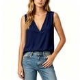thumbnail image 3 of WRFWUL Womens Cotton Linen Tank Tops Deep V Neck Sleeveless Pleated Vest Loose Fit Solid Summer Casual Tank Shirts, 3 of 7
