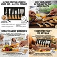 thumbnail image 2 of LSY Cheese Knife Set Football Pattern Stainless Steel Rubberwood Handles 6-Piece, 2 of 6