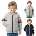 thumbnail image 5 of Fozruso Hooded Lightweight Jacket 8-9 Years,Boys Girls Hooded Jacket Kids Lightweight Zipper Pullover Windbreaker Outerwear Casual Spring Autumn Coat Gray, 5 of 6