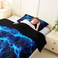 thumbnail image 3 of Homewish Blue Wild Lightning Twin Comforter Sets,Modern Abstract Art Bedding Set,Black Reversible,2pcs,1 Comforter and 1 Pillowcase, 3 of 7