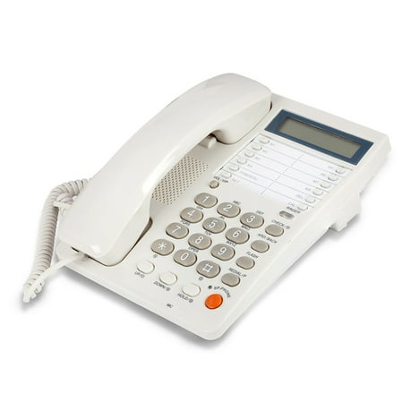 White Caller ID Phone for wall or desk with Speaker and