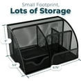 thumbnail image 4 of Greenco Mesh Desk Organizer Office Supplies Caddy, 6 Compartments, Small Black Desk Organizer for Pen, Pencil, Small Office Supplies and Stationary Accessories Storage Organization, 4 of 5