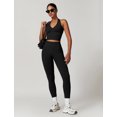 thumbnail image 4 of IDOPIP 2 Piece Workout Sets for Women Seamless Halter V-Neck Tank Top Scrunch Butt Lifting High Waist Leggings Gym Sets Active Wear Sports Outfit M Black, 4 of 7