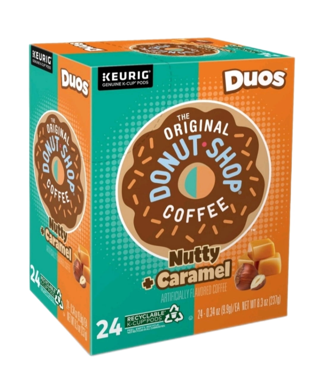 The Original Donut Shop Duos Nutty + Caramel and White Chocolate + Vanilla K Cups, 24 K Cups Each, Medium Roast