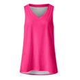 thumbnail image 4 of Elvqul Plus Size Tank Tops Women Hot Pink Sleeveless Pullover Comfy Plain Juniors V-Neck Tops, 4 of 4