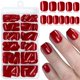thumbnail image 1 of Uñas postizas adhesivas LuckForever de 240 piezas, cortas cuadradas, rojo oscuro, 1 of 8